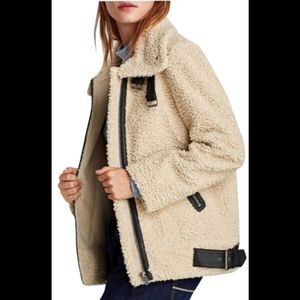 Zara Teddy Aviator Moto Jacket